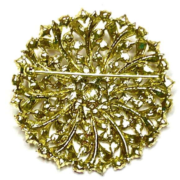 Vintage Brooch AB Red Rhinestone Vtg Estate Costume Jewelry signed Pin AU02 - Picture 4 of 6